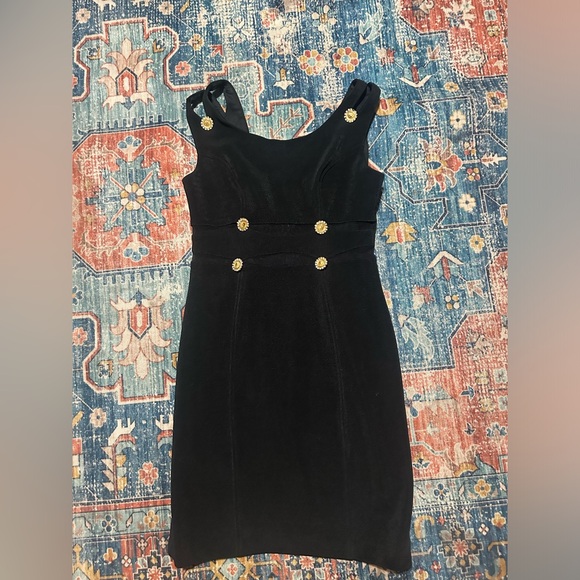 Vintage Betsy & Adam Black Body-con Sheeth Dress - Picture 4 of 6